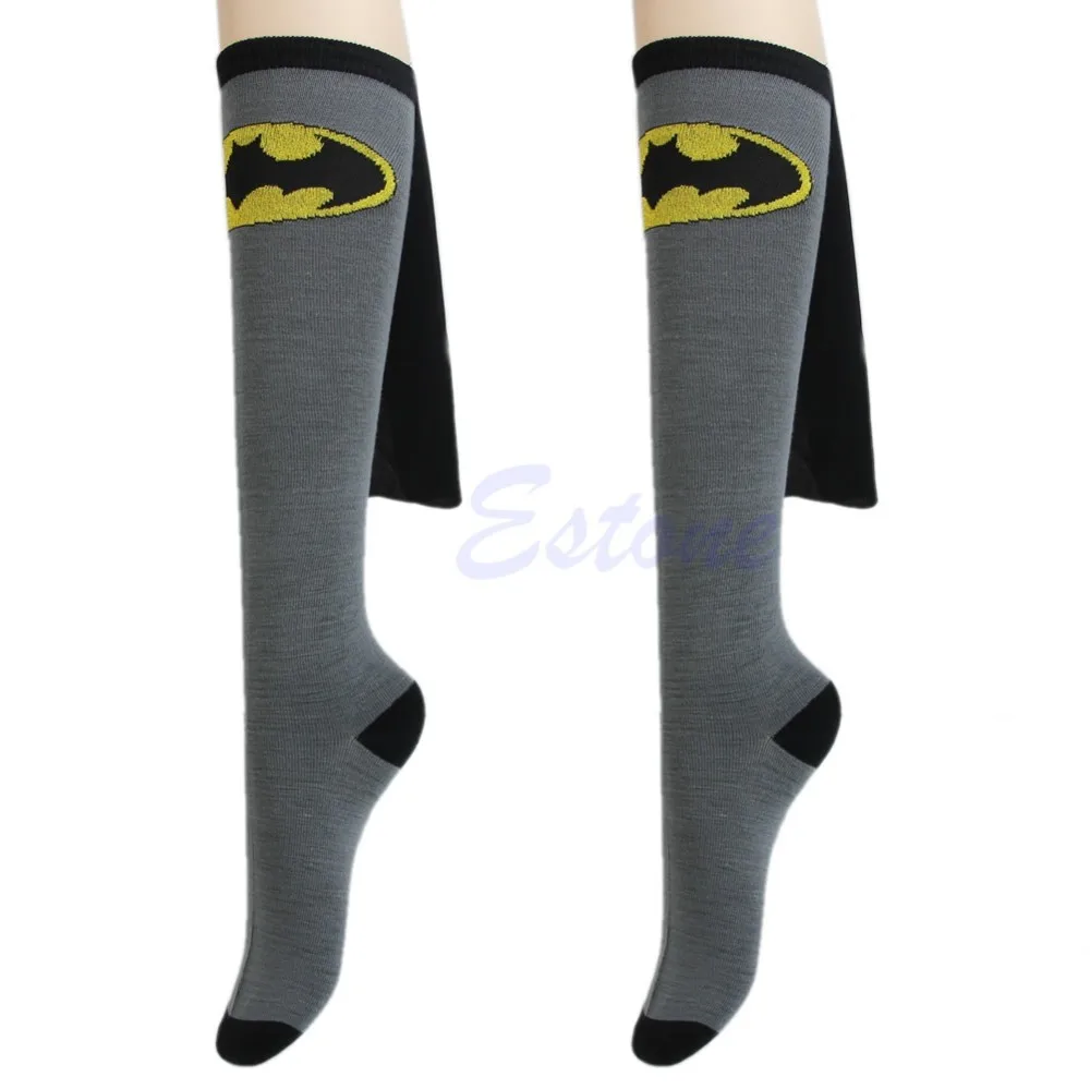Горячая унисекс супер герой, Супермен, Бэтмен по колено с мысом футбол косплей носки