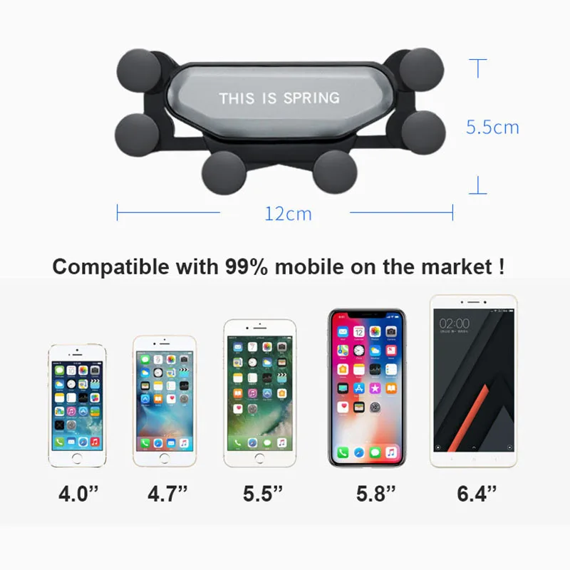 Универсальный автомобильный держатель для телефона Gravity iPhone X XS MAX Samsung S9 S10 Plus на