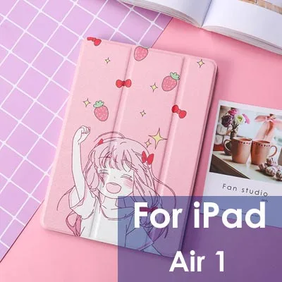 Чехол для fundas iPad mini 5/Air 3, милый мультяшный чехол из искусственной кожи для девочек, для iPad 9,7 Air 1/2 Mini 1 2 3, Магнитный умный чехол - Цвет: For IPad air 1