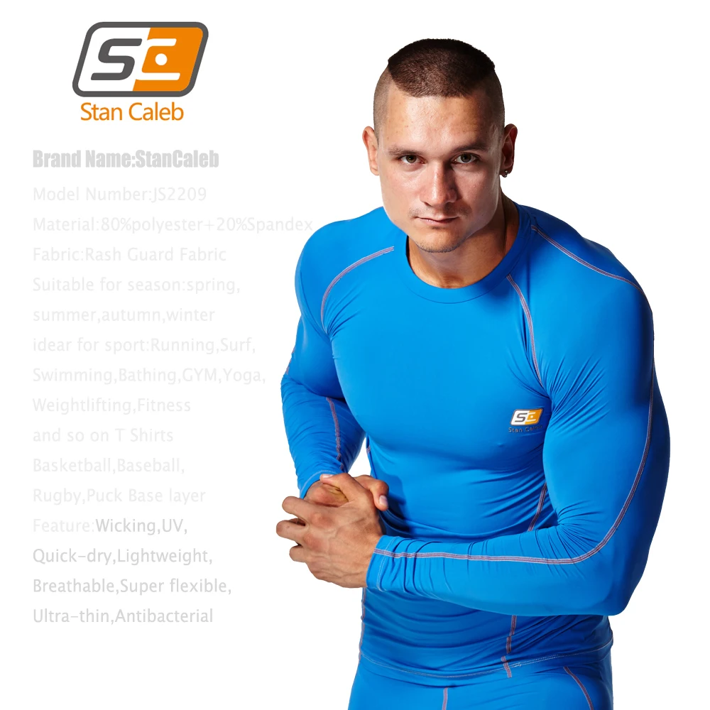 80 polyester 20 Spandex StanCaleb Compression Running T Shirts For