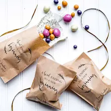 Пользовательские Новое начало свадебные попкорн Конфеты стол лечить подарок бар сумки обручальное репетиция ужин Bakery Cookie Сувениры Сумки