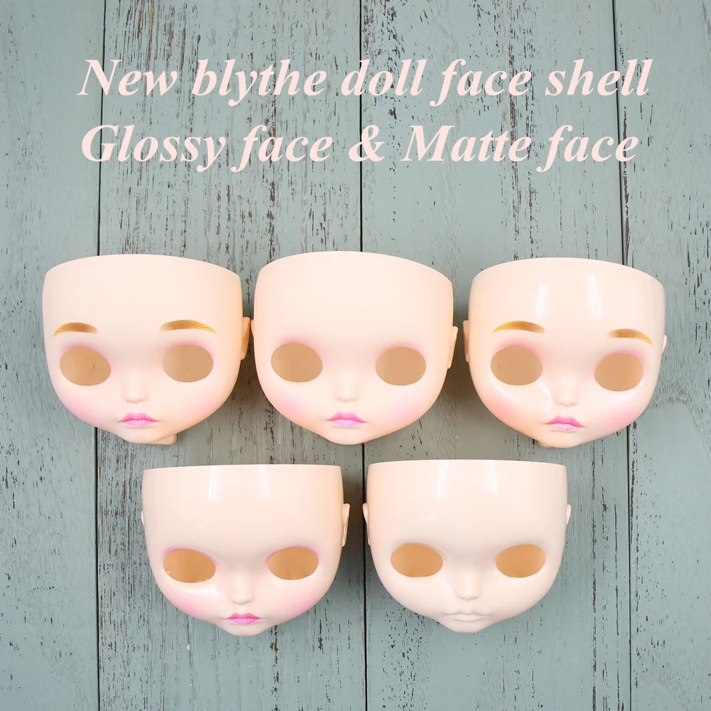 blyth doll new faces factory blyth with or without makeup face Suitable for changing makeup white skin Glossy & matte face