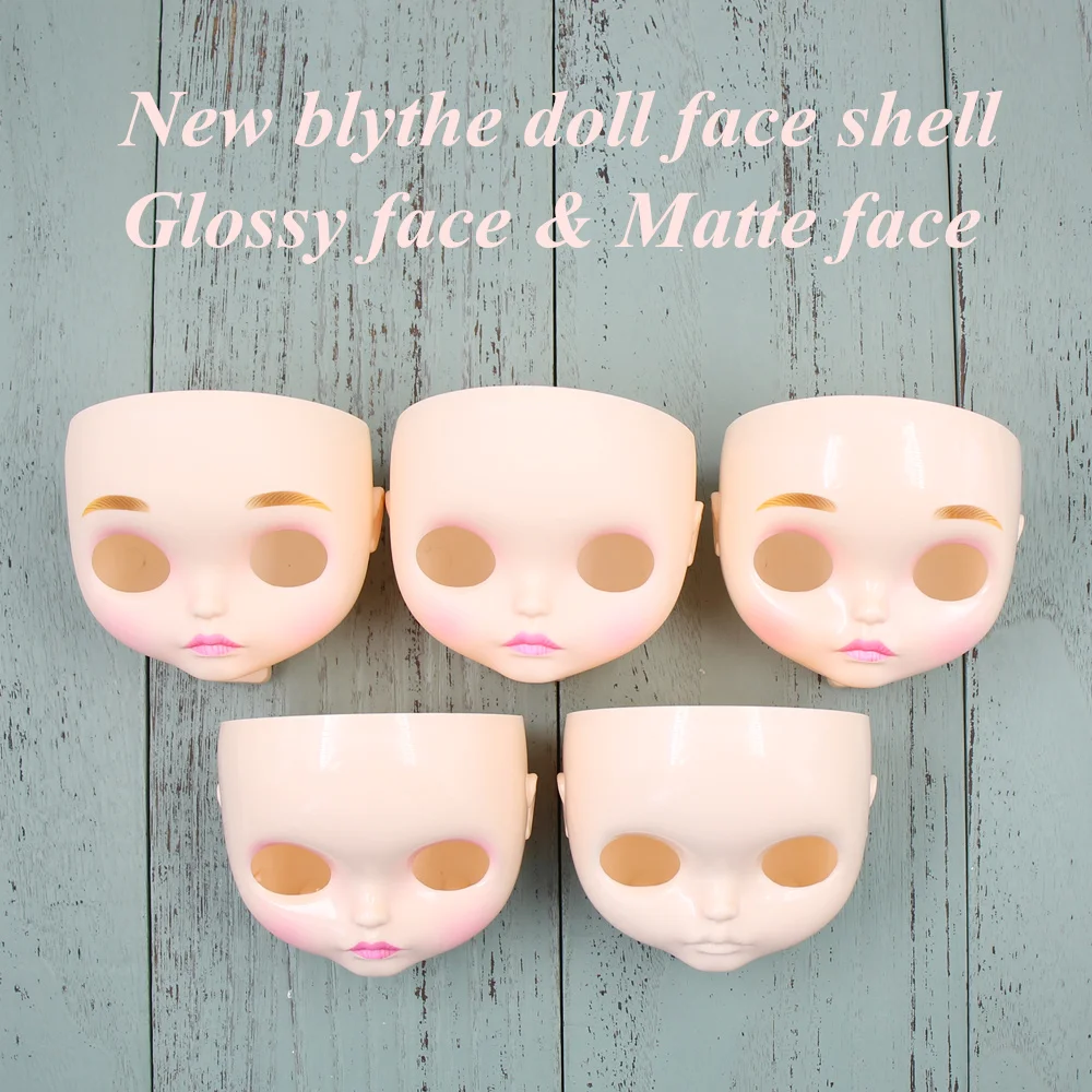 

blyth doll new faces factory blyth with or without makeup face Suitable for changing makeup white skin Glossy & matte face