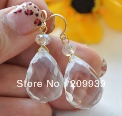 

hj 00201 24mm hand engraving pellucid crystal drip faceted dangle earring