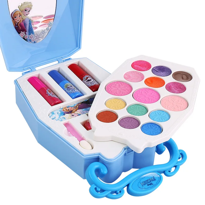 Disney Pretend Play Frozen Beauty Fashion Toys Children's Cosmetics Non-toxic Makeup Washable Cosmetic Case Makeup Toys
