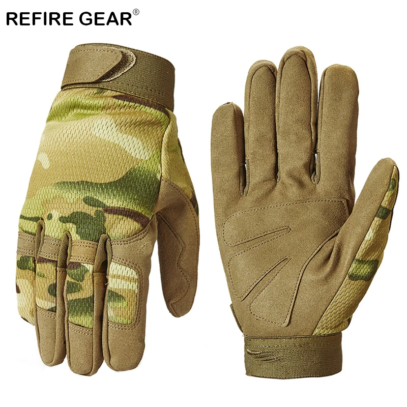 Мужские камуфляжные перчатки ReFire Gear зимние теплые тактические дышащие Мультикам