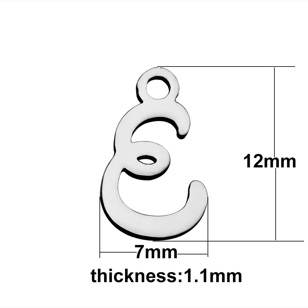Полированные оригинальные подвески из нержавеющей стали 26 букв английского алфавита для женщин и мужчин DIY Изготовление ювелирных изделий 10 шт./лот Новинка - Окраска металла: E