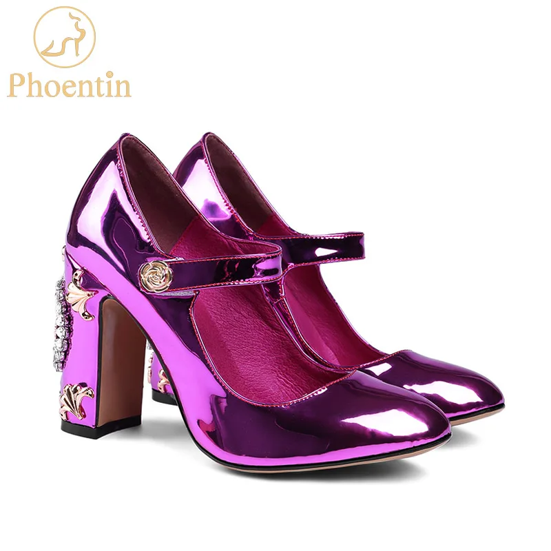 Buy Phoentin rose red mary jane pumps 2018 genuine
