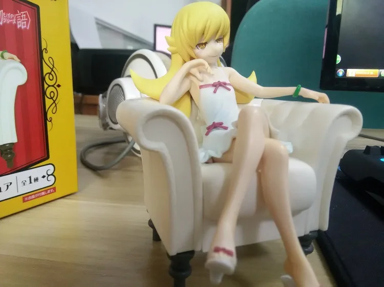 Японское аниме фигурка Nisemonogatari Oshino Shinobu диван Ver. 1/8 масштаб окрашенная фигурка модель 13 см Коллекционная Подарочная Рождественская кукла