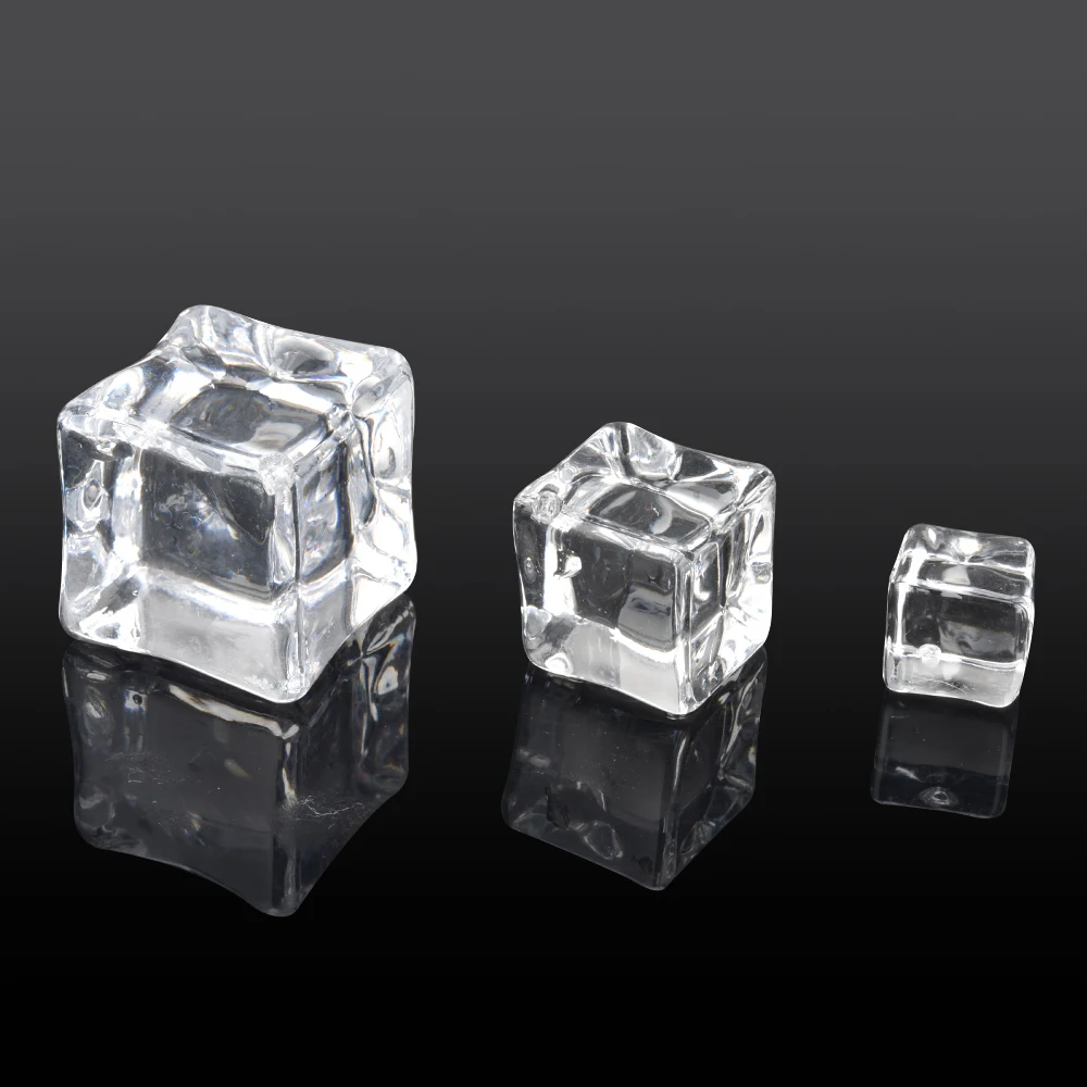 16 шт 2 см/1,5 см/1 см искусственные Акриловые квадратной формы кубики льда реквизит для фотографии
