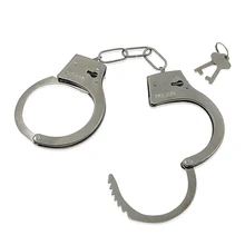 Серебряные Металлические наручники с ключами полицейские ролевые принадлежности для косплея детей мальчик ролевые игрушки