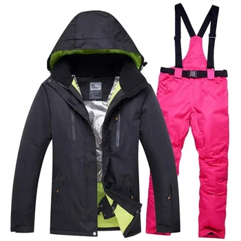 

Women's ski suit set winter female skiing jackets and pants outdoor snow sportswear women snowboard suits clothing waterproof
