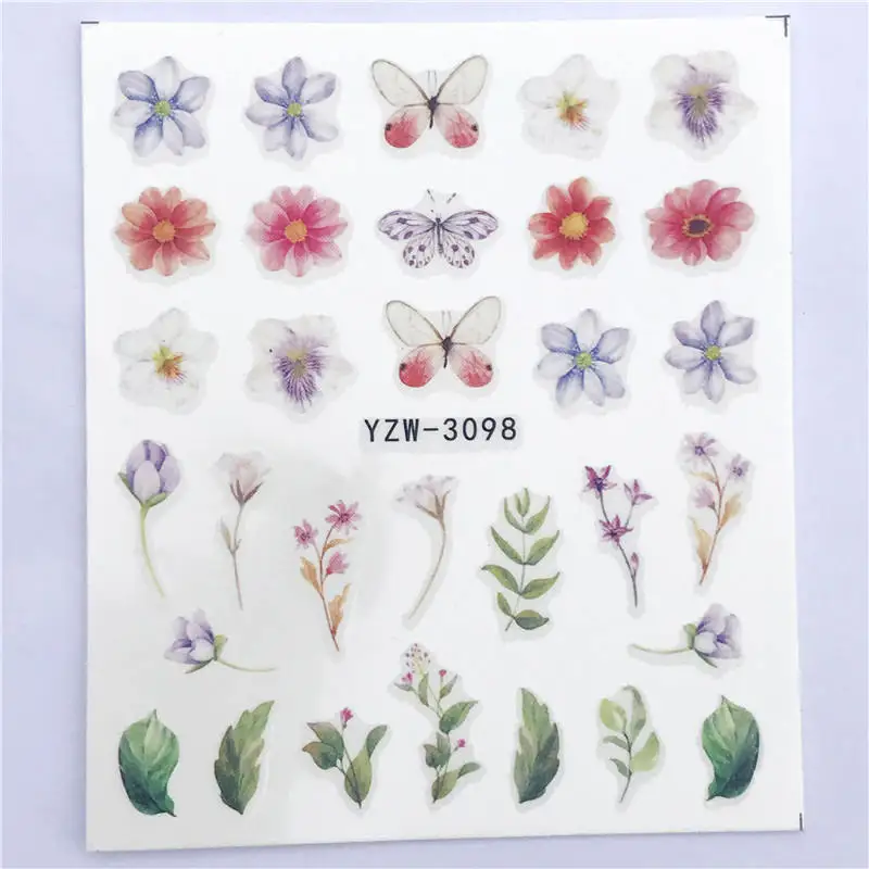 LCJ, дизайн, цветная трава, переводные наклейки для ногтей, наклейки, сделай сам, модные обертывания, советы, инструменты для маникюра - Цвет: YZW-3098