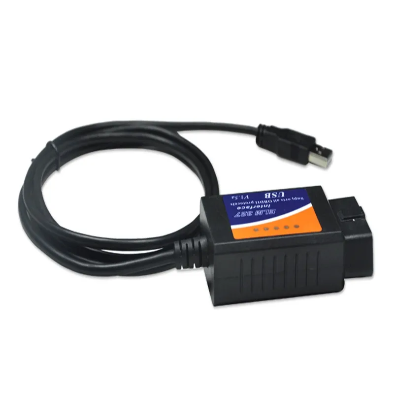 ELM327 V1.5 USB Пластиковый OBD2 автомобильный диагностический инструмент OBD 2 Кабельный адаптер ELM 327 интерфейс OBDII CAN-BUS сканер без FT232RL Chi