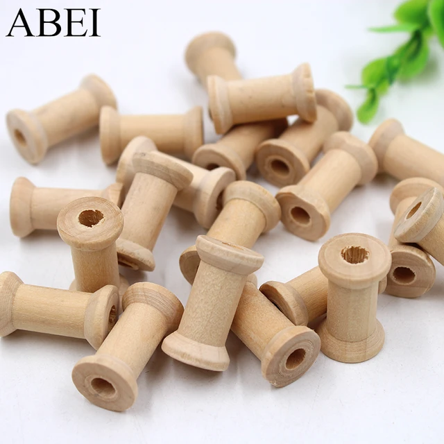 10pcs/lot 27*16MM Wooden Spool for Thread String Rolling Wire Bobbin DIY  Needlework Patchwork