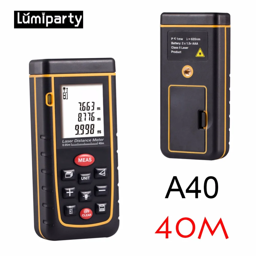 

A40 Laser Distance Meter Rangefinder 40M Laser Bubble Level Range Finder Building Measure Tape Tester Tools