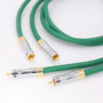 

1 pair hifi audio pure copper cable hifi audio interconnect cable with gold plated RCA plug
