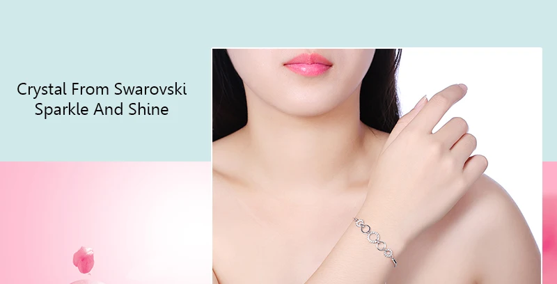 Изысканный Простой Круглый браслет кристалл от Swarovski регулируемые женские браслеты 925 серебряные аксессуары для рук ювелирные изделия на подарок