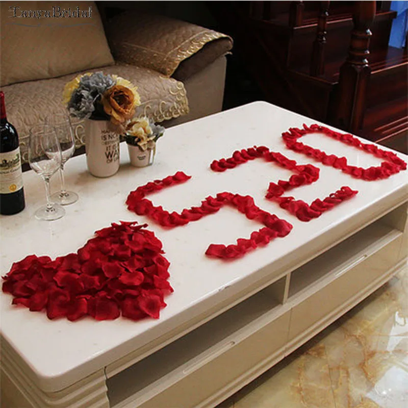 Искусственные лепестки роз, украшение для свадебной вечеринки, ваза для свадебной вечеринки, конфетти для свадебного душа, цветы невесты DR001