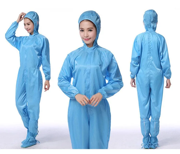 CCGK Anti-static Coverall Polyester Filament+Semi-conductive Fibre Cleanroom Garments Clean food Dust-proof Paint Work Clothing (7)