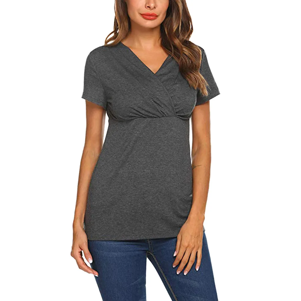 

Women Pregnant Maternity Nursing Stripe Breastfeeding Top T-Shirt Blouse big size blouse lactation fashion 2019#JN3