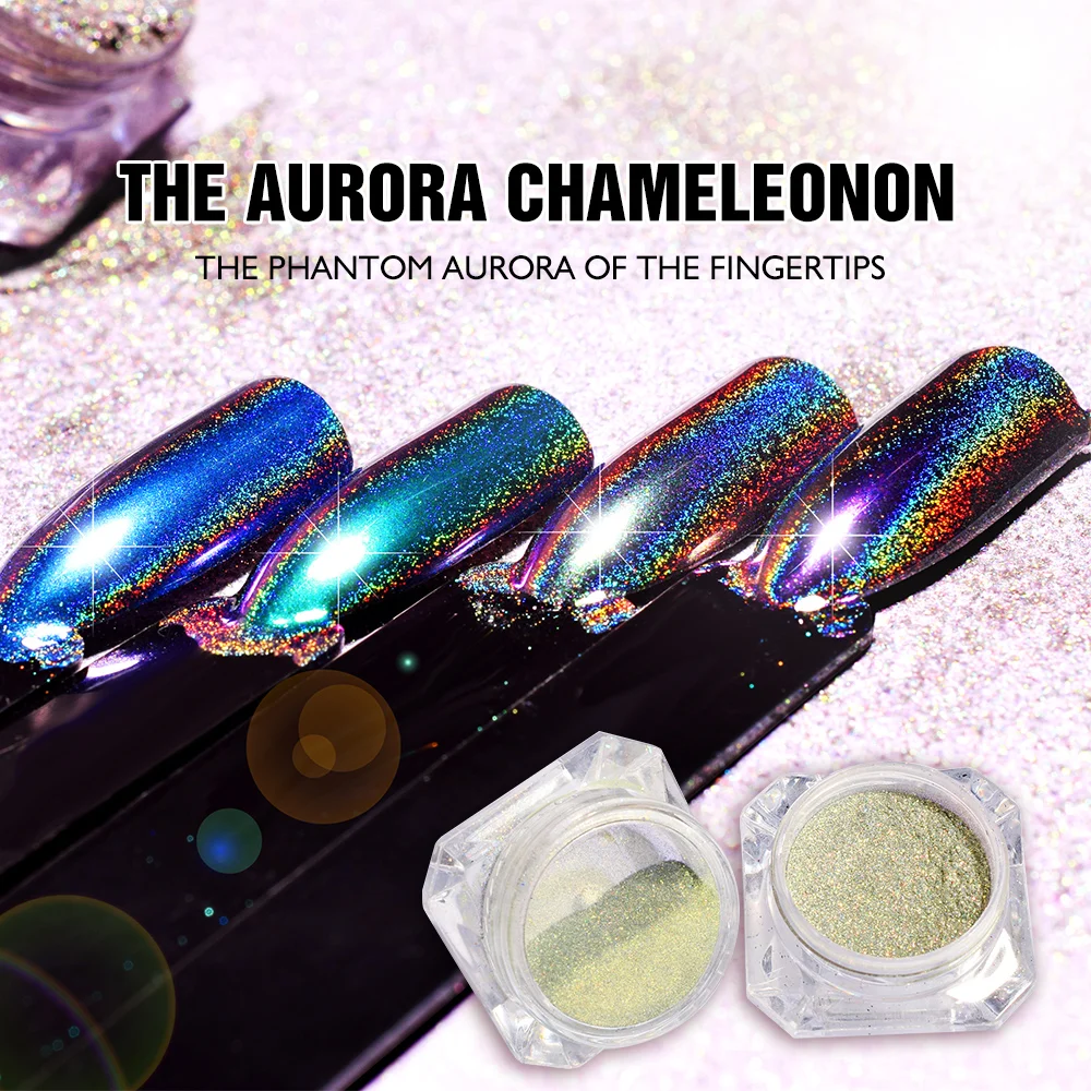 

0.2g/box Neon Unicorn Chameleon Nail Powder DIY Nail Art Decoration Mermaid Aurora Iridescent Nail Glitter Chrome Pigment MN126