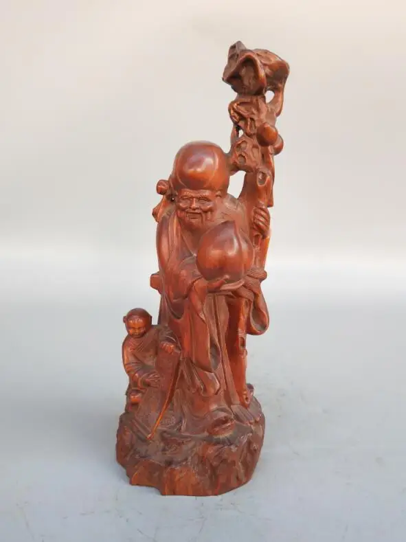 

China Wood carving longevity Buddha crafts statue