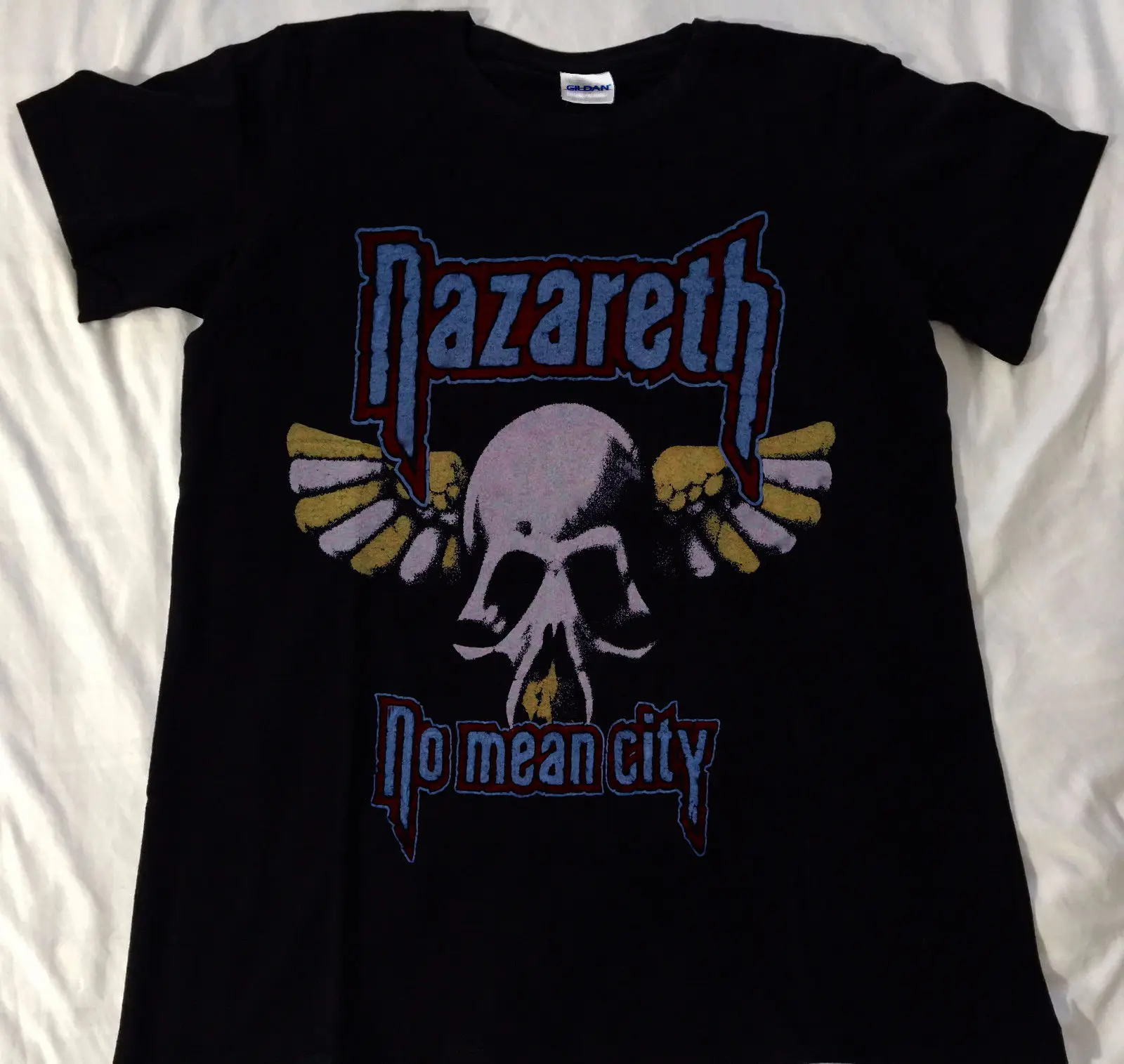Nazareth рубашка Винтажная Футболка 1978 No Mean City gildan REPRINT Летняя мужская модная