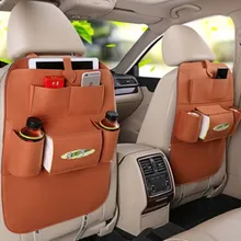 Сумка-Органайзер для автомобильного сиденья с несколькими карманами, шерстяная фетровая защита для спинки сиденья для детей, контейнер для хранения бутылок, коробка для салфеток