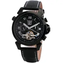 «JARAGAR Men Luxury Tourbillon Automatic-self-wind Mechanical Watch Leather Strap Date Display Roman Number «