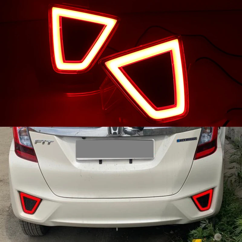 

SNCN LED rear bumper reflector light for Honda Jazz 2014-2016 fit Rear rear driving braking lamp