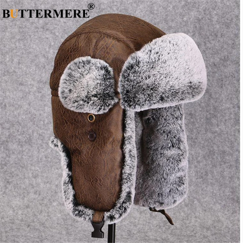BUTTERMERE мужская куртка-бомбер Шапки кожа зимняя шапка коричневая русский советский шапкой-ушанкой ушанке ветрозащитный мотоцикл катание на