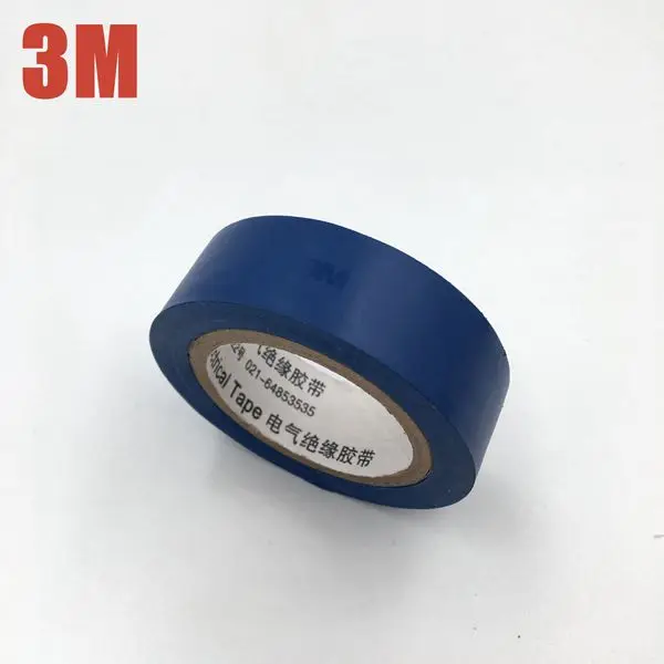 10 шт./лот 5 видов цветов Высоковольтная 3 м виниловая электрическая лента 1500# этилированная ПВХ электрическая изоляционная лента 18 мм* 10 м* 0,13 мм - Цвет: Blue
