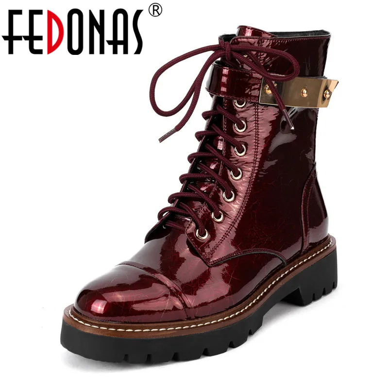 

FEDONAS New Women Ankle Boots Party Night Club Shoes Woman Autumn Winter Short Boots for Women Genuine Leather Motorcycle Boots