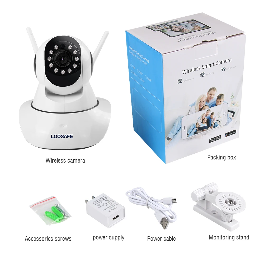 LOOSAFE, HD 720P, беспроводная IP Camera, WI-FI, Onvif, видео наблюдение, тревога, система безопасности, сеть, домашняя IP камера с ночной съемкой