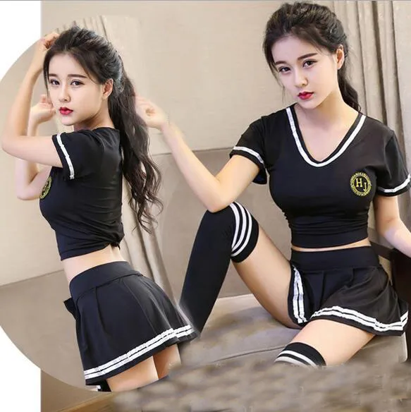Sexy Lingerie Cheerleaders Girl Performance Costumes Student Baby Set Women Underwear Without Stockings | Тематическая одежда и