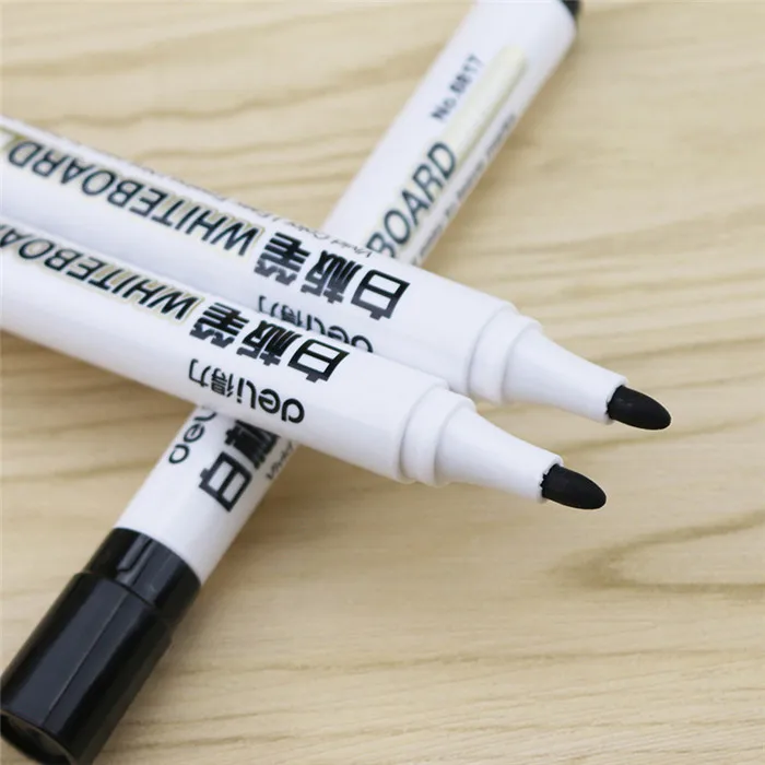 Deli 2.0 mm Black Blue Red Low-Odor Fast Dry Markers Easy Erase Whiteboard Marker Pen Children Drawing Office School Stationary (17)