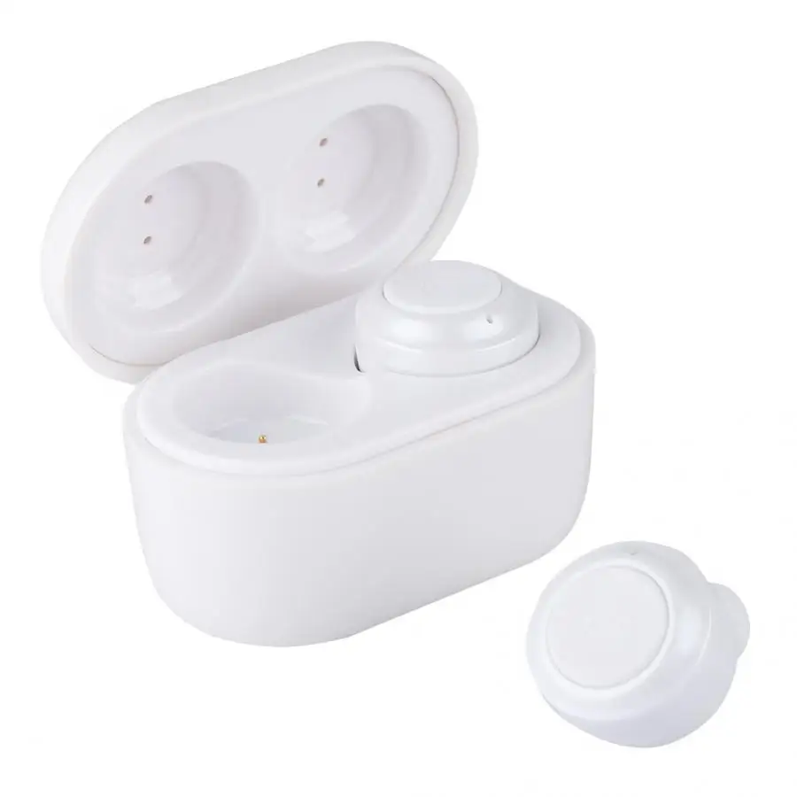 

Portable Mini Wireless Bluetooth V5.0 Headset Multi-Functional Mini Earphone BT Headset with Charging Box White