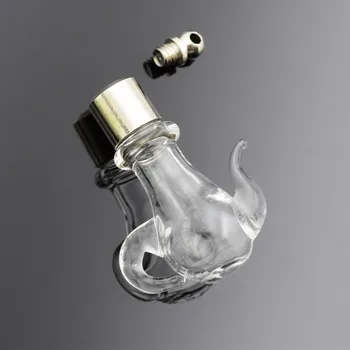 

20pieces SCREW CAP slim teapot glass vial pendant MINI perfume essential oil glass bottle name or rice art jewelry