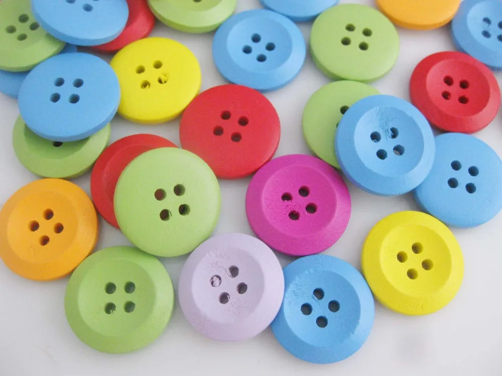 WBNNWN bulk sewing buttons 20mm 25mm Mixed colors 4 holes wood Button products for craftsin