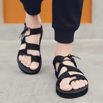 

Men Sandals Gladiators Casual Roman Shoes Outside Breathable Mens Sandals Summer Comfortable Light Sandalias Hombre Plus Size 45