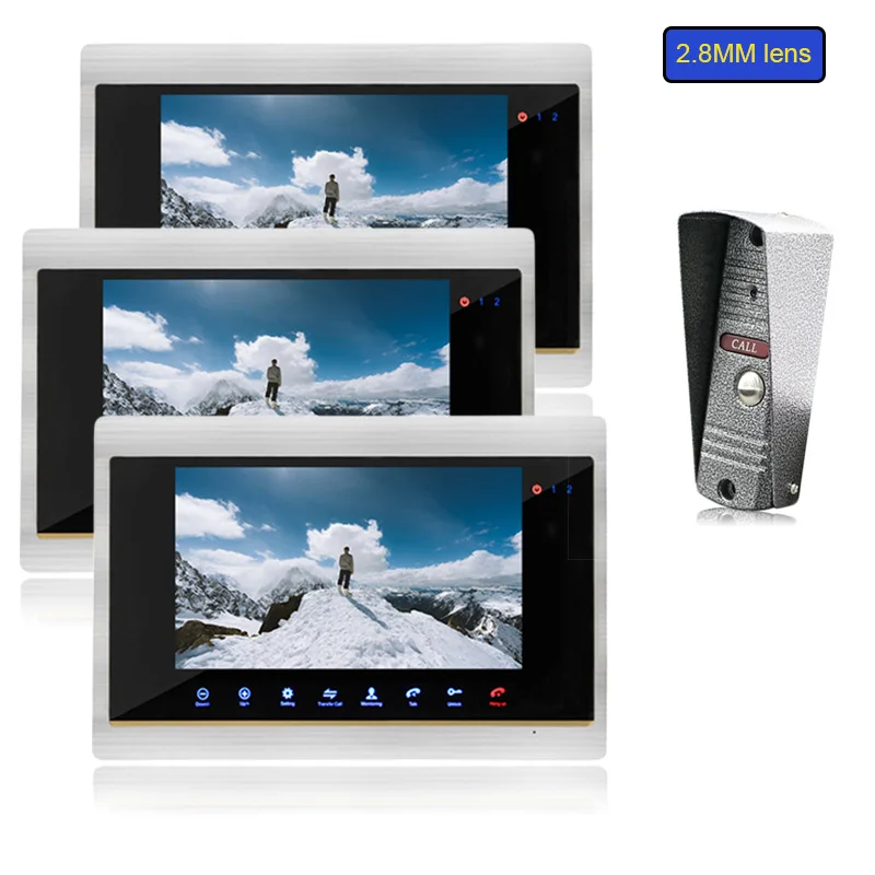 

Homefong 7 Inch Color Screen Key Board Panel Video Intercom With 2.8MM Pin Hole Lens Doorbell Camera