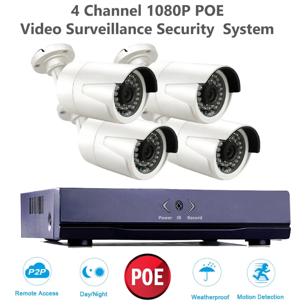  1080P 2-Megapixel (1920 x 1080p) POE Video Security System Reorder HD CCTV Cameras Video Surveillan - 32819973497