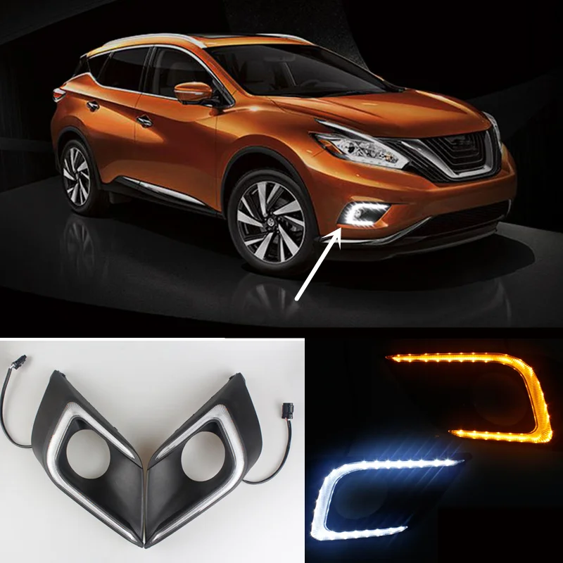 2* Светодиодный дневные ходовые огни DRL желтый указатель поворота лампа для NISSAN Мурано