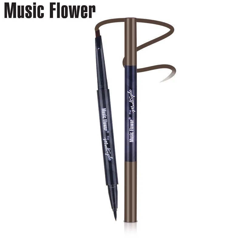Music Flower Марка Make Up Pro Карандаш для бровей+ брови ручка Водонепроницаемый стойкий корректор для бровей, набор для макияжа, светло-бежевые косметика