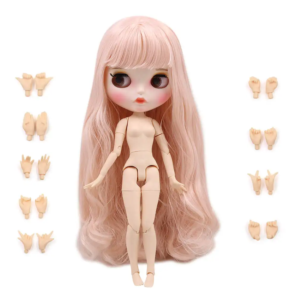 Blyth кукла шарнир тело DIY BJD ледяной игрушки матовый корпус белая кожа модные куклы подарок Специальное предложение с ручной набор A& B - Цвет: Розовый