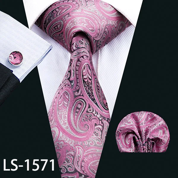 Мужской Галстук Пейсли, шелк, галстук Gravata, галстук, Barry.Wang, Модный комплект галстуков для мужчин, официальные, для свадьбы, вечеринки, деловые, США-1610 - Цвет: LS-1571