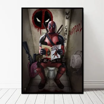 

Deadpool Superheroes Comic Funny Art Canvas Art Print Wall Pictures for Living Room No Frame