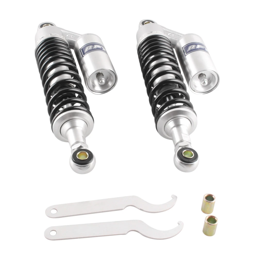 GZYF Pair 400mm Motorcycle Air Shock Absorbers Universal Fit For Honda Suzuki Yamaha Kawasaki ATV Go Kart Quad Dirt Sport Bikes Black & Silver GZYF Pair 400mm Motorcycle Air Shock Absorbers Universal Fit For Honda Suzuki Yamaha Kawasaki ATV Go Kart Quad Dirt Sport Bikes Black & Silver