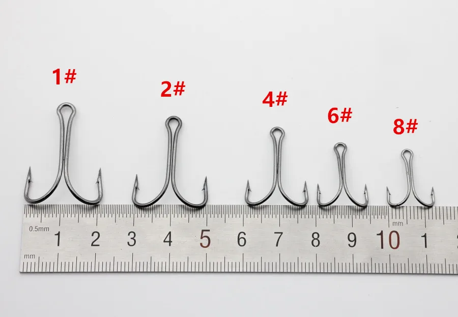 Rompin 50 шт./лот двойной высокоуглеродистой стали Черный рыболовные крючки двойной якорь крюк Морская Рыбалка снасти 9908 РАЗМЕР 8#-1